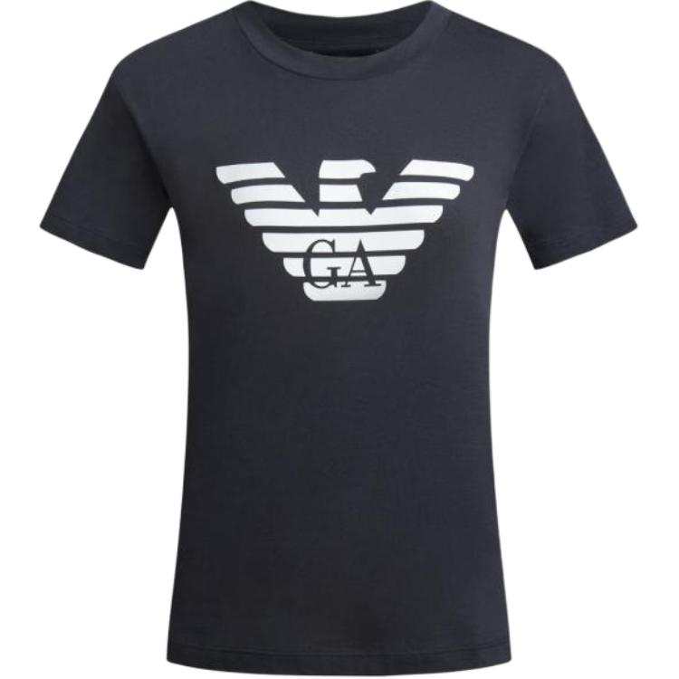 EMPORIO ARMANI T Shirts Women's Navy Blue Crew Neck Moderate Straight Fit