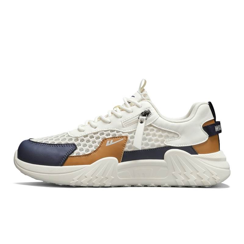 WARRIOR Casual Shoes Men's Low Top Beige/Dark Blue/Earth Yellow