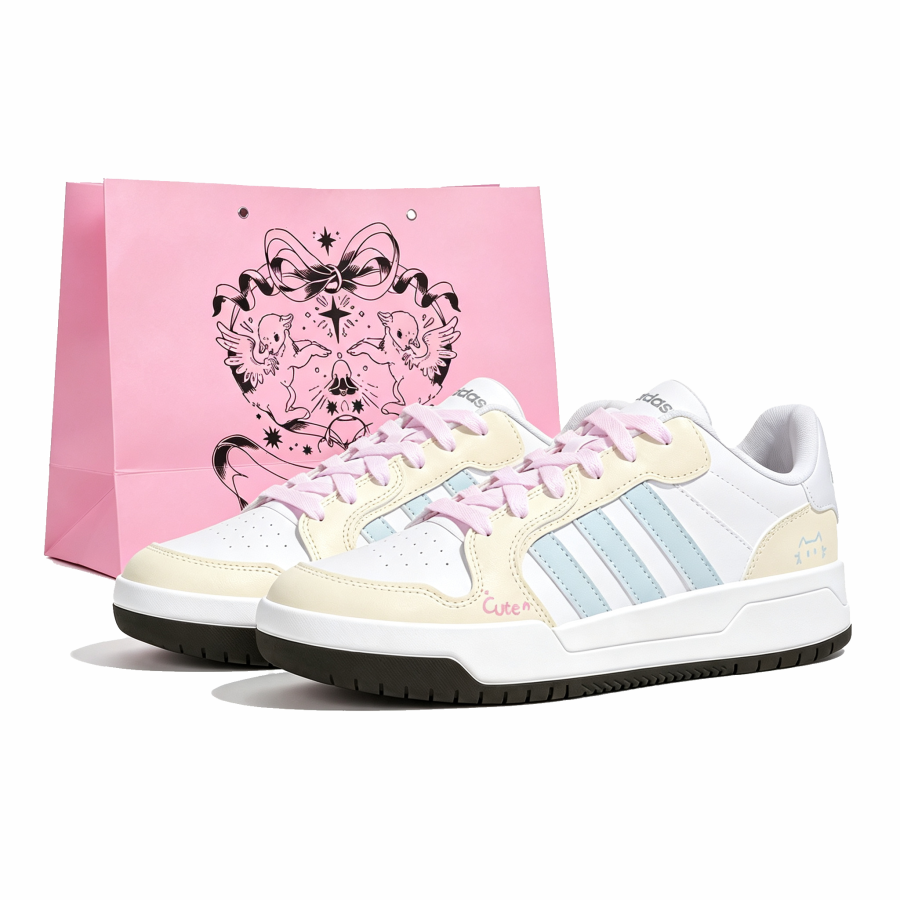 Adidas Adidas ENTRAP Skateboard Shoes Unisex Low Top Light Yellow Blue Pink Multicolor