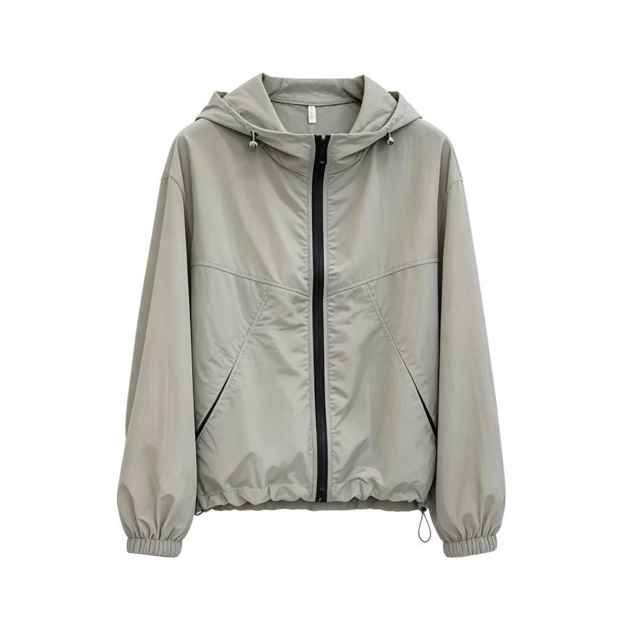 Sugarfunk Sun Protection Clothing Women's Light Gray Hooded Non Detachable Thin Straight Fit