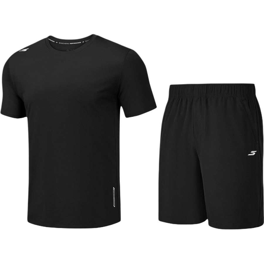 Skechers Casual Sportswear Unisex Carbon Black/0018 Crew Neck Moderate