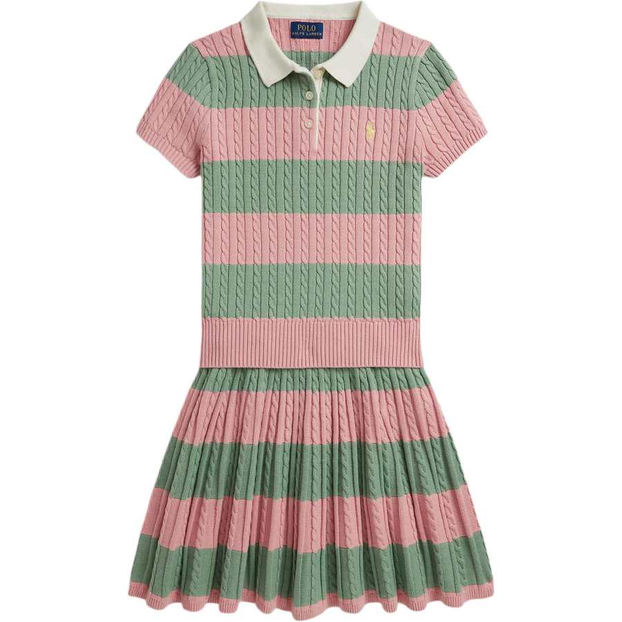 Polo Ralph Lauren Kids Two Piece Skirt Sets Polo Collar Moderate Short Skirt