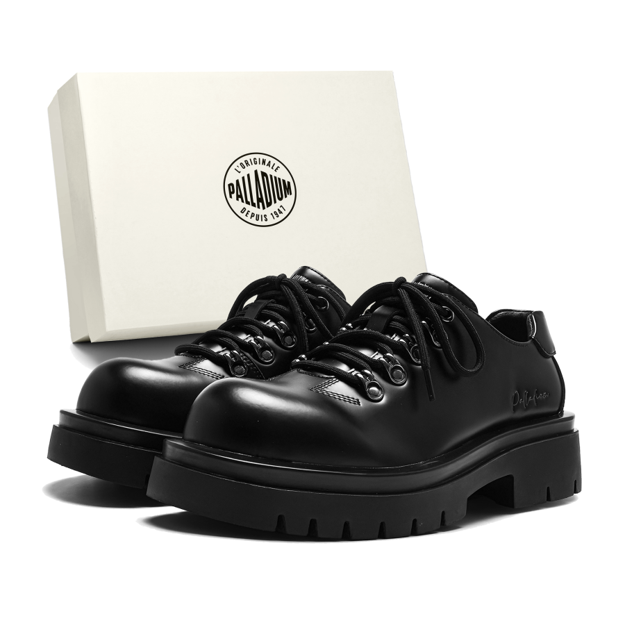 Palladium Casual Leather Shoes Men's Low Top Black