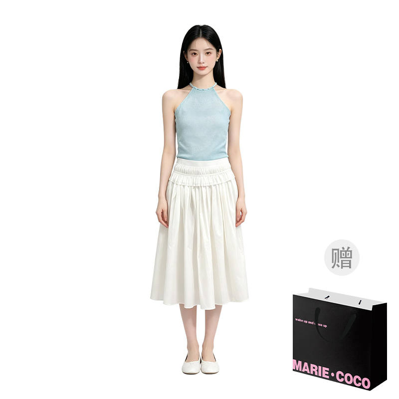 MARIE·COCO Two Piece Skirt Sets Women's Halter Moderate Midi Skirt