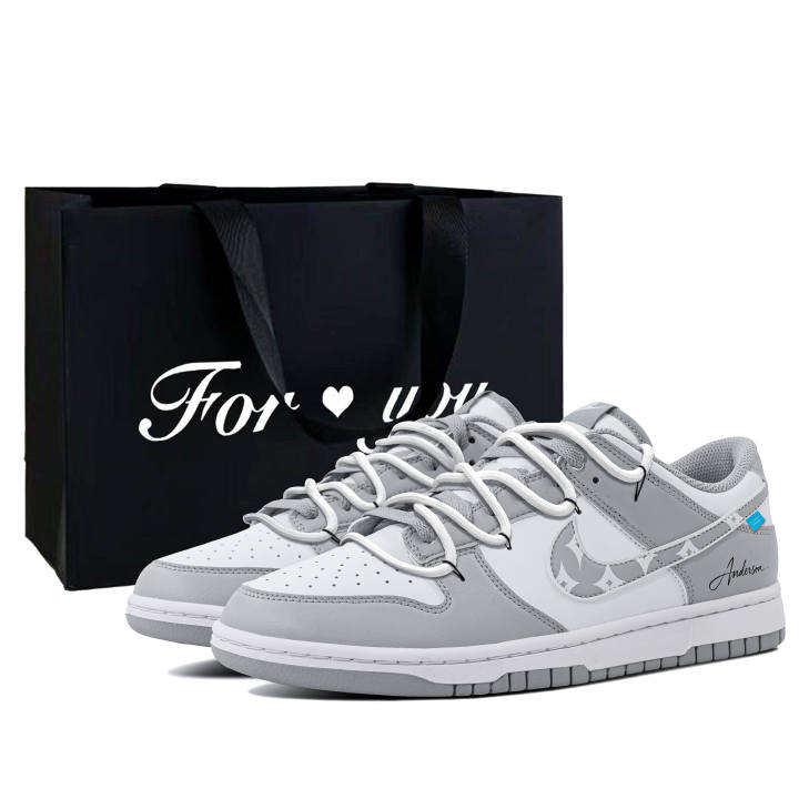 Nike Nike Dunk Skateboard Shoes Unisex Low Top Gray/White