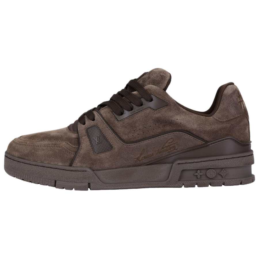 LOUIS VUITTON Trainer Distressed Low top Skateboard Shoes Men's Chestnut