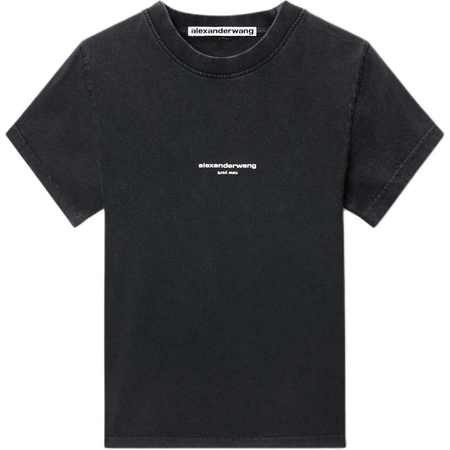 Alexander Wang T Shirts Women's Black Crew Neck Moderate Straight Fit