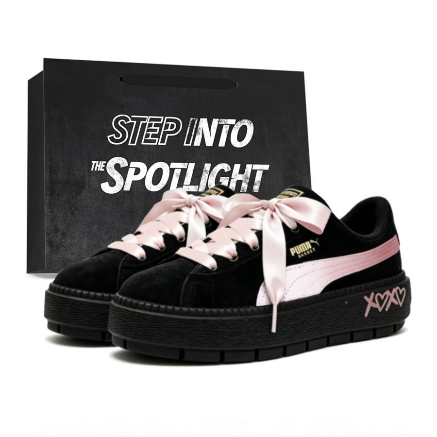 PUMA Platform Trace Skateboard Shoes Women's Low Top Pink