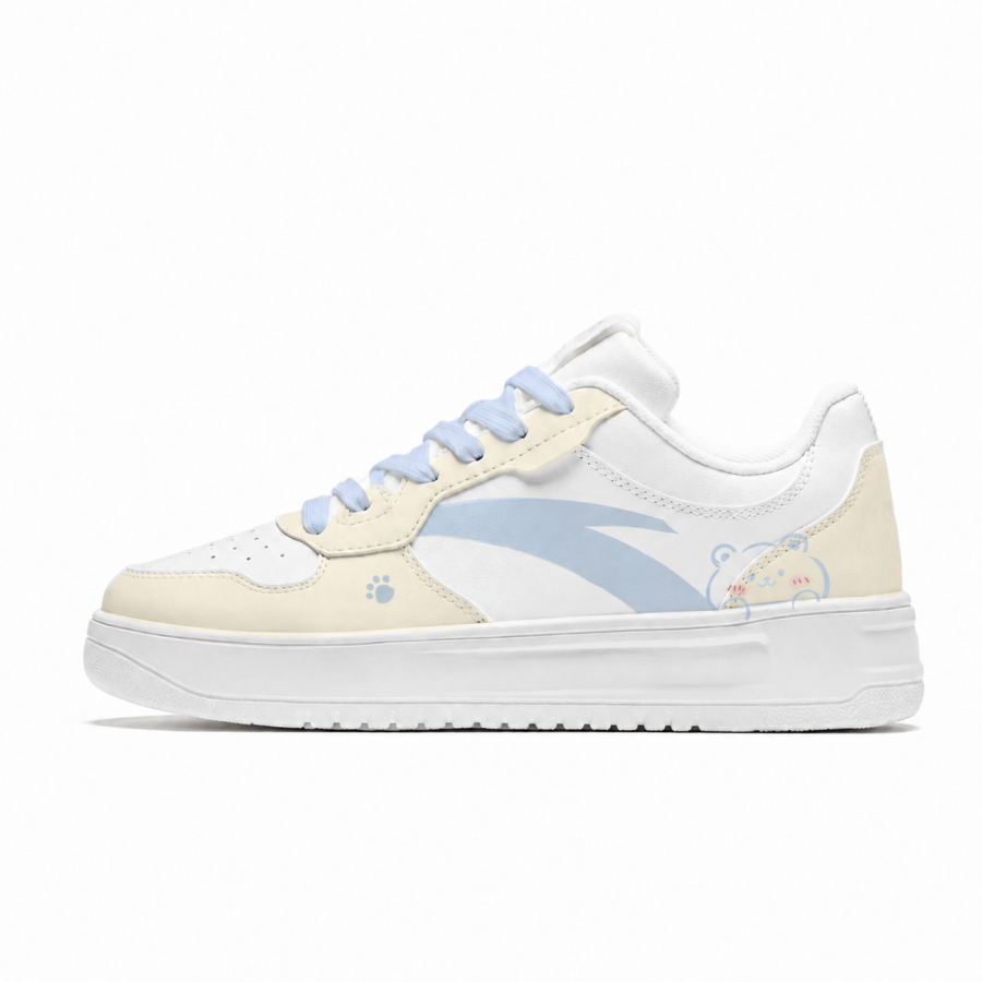 ANTA Easy Skateboard Shoes Women's Low Top White/Yellow