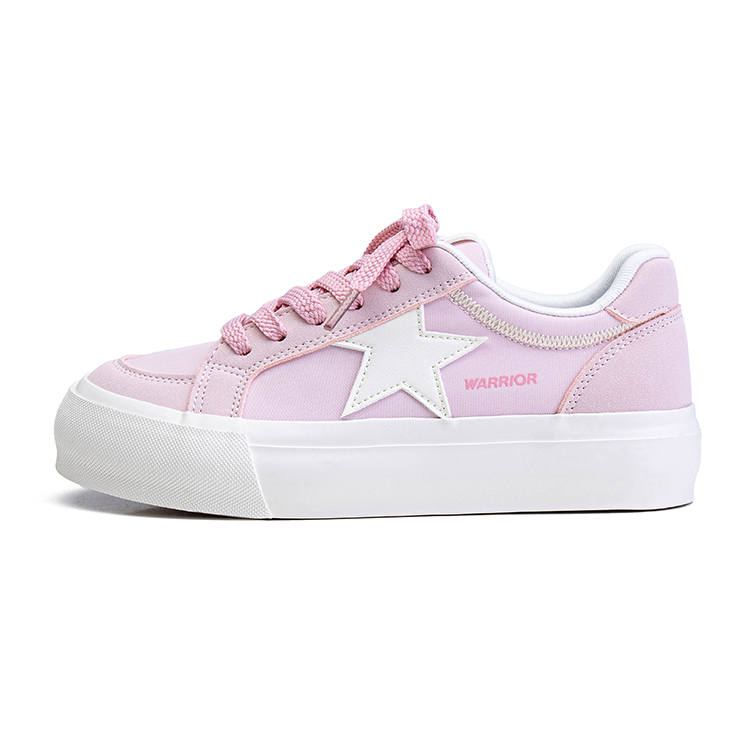 WARRIOR Skateboard Shoes Women's Low Top Pink Beige