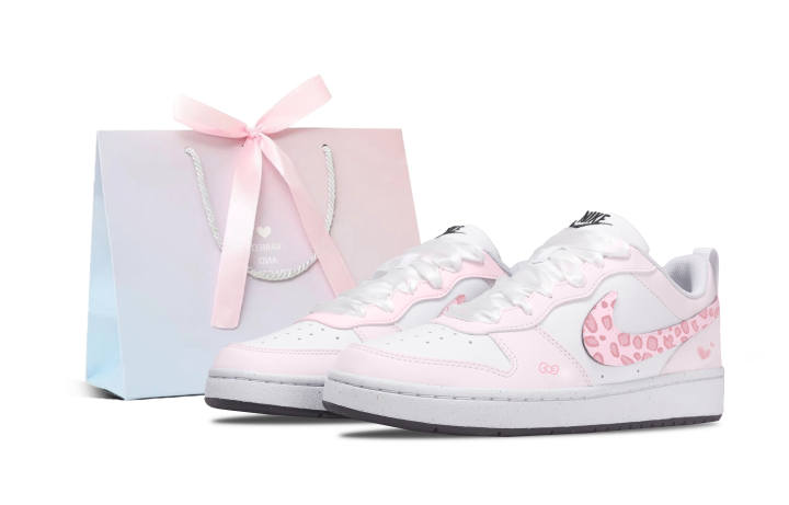 Nike Nike Court Borough Skateboard Shoes Unisex Low Top Pink, White