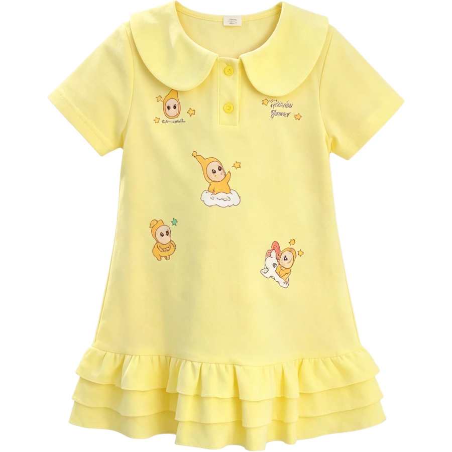 Disney Pre School Dresses Peter Pan Collar Thin Short Skirt Stretch