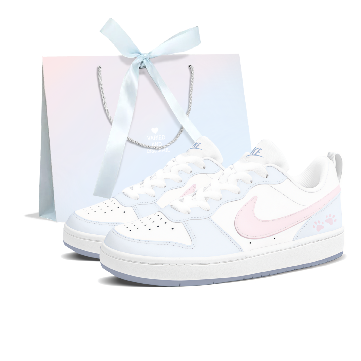 Nike Nike Court Borough Skateboard Shoes Unisex Low Top Blue/White/Pink