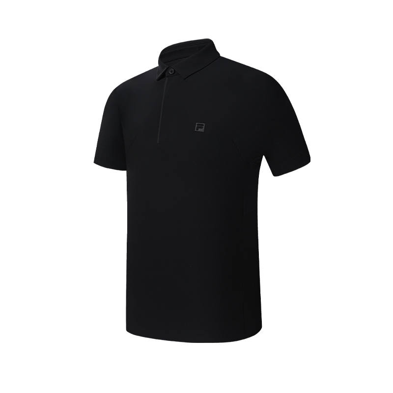 FILA Fitness Polo Shirts Men's Pitch Black Polo Collar Moderate Straight Fit