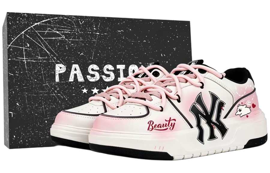 MLB MLB Chunky Liner Skateboard Shoes Unisex Low Top Pink White