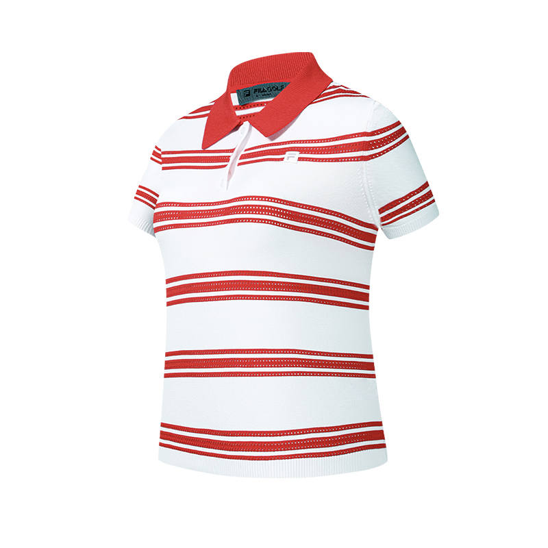 FILA Golf Knitwear Women's Standard Red Polo Collar Moderate