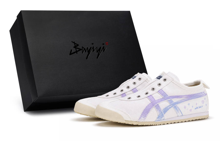 Onitsuka Tiger MEXICO 66 SLIP On Casual Shoes Unisex Low Top White/Purple/Blue