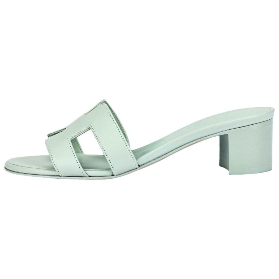 HERMES HERMES Oasis Slide Slippers 5cm Women's Green