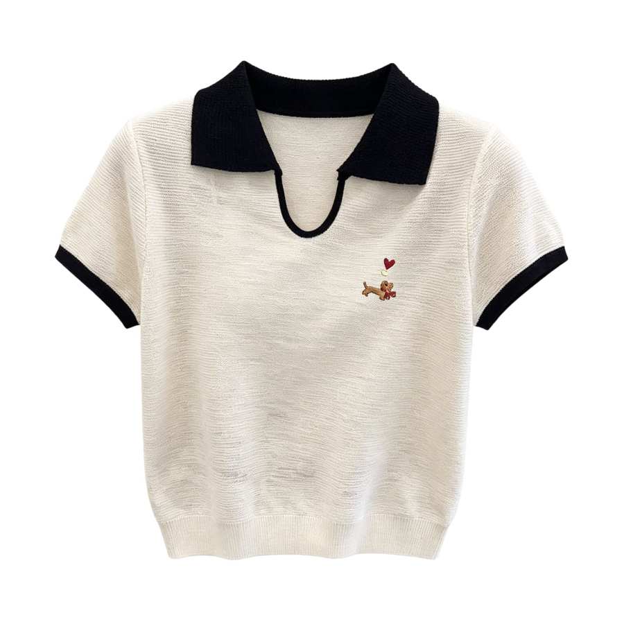 Sugarfunk Sugarfunk T Shirts Women's Lapel Thin Straight Fit