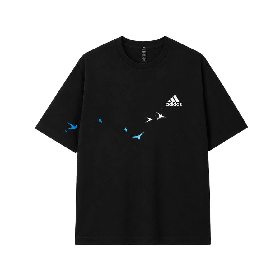 Adidas Adidas MUST HAVES T Shirts Unisex Black Crew Neck Moderate Straight Fit