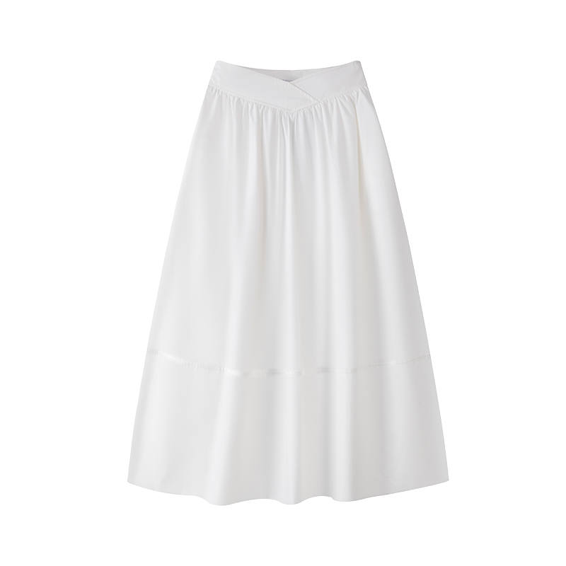 XIANGYING Casual Long Skirts Women's White Moderate Long Skirt Other