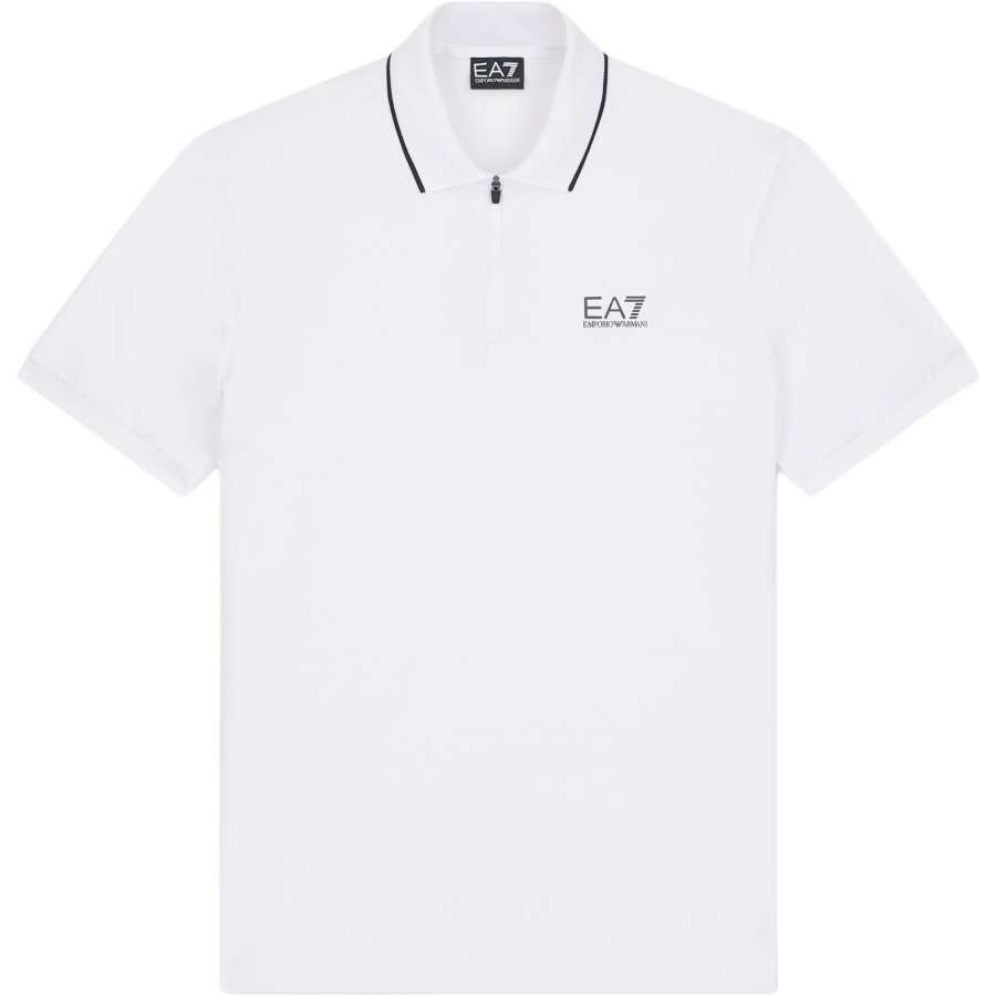 EMPORIO ARMANI EA7 Polo Shirts Men's White Polo Collar Moderate Other