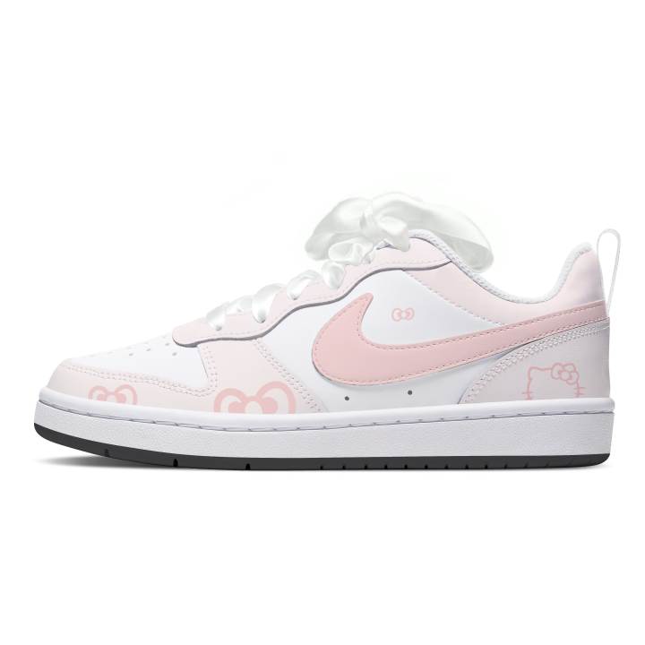 Nike Nike Court Borough Skateboard Shoes Women's Low Top Pink, White