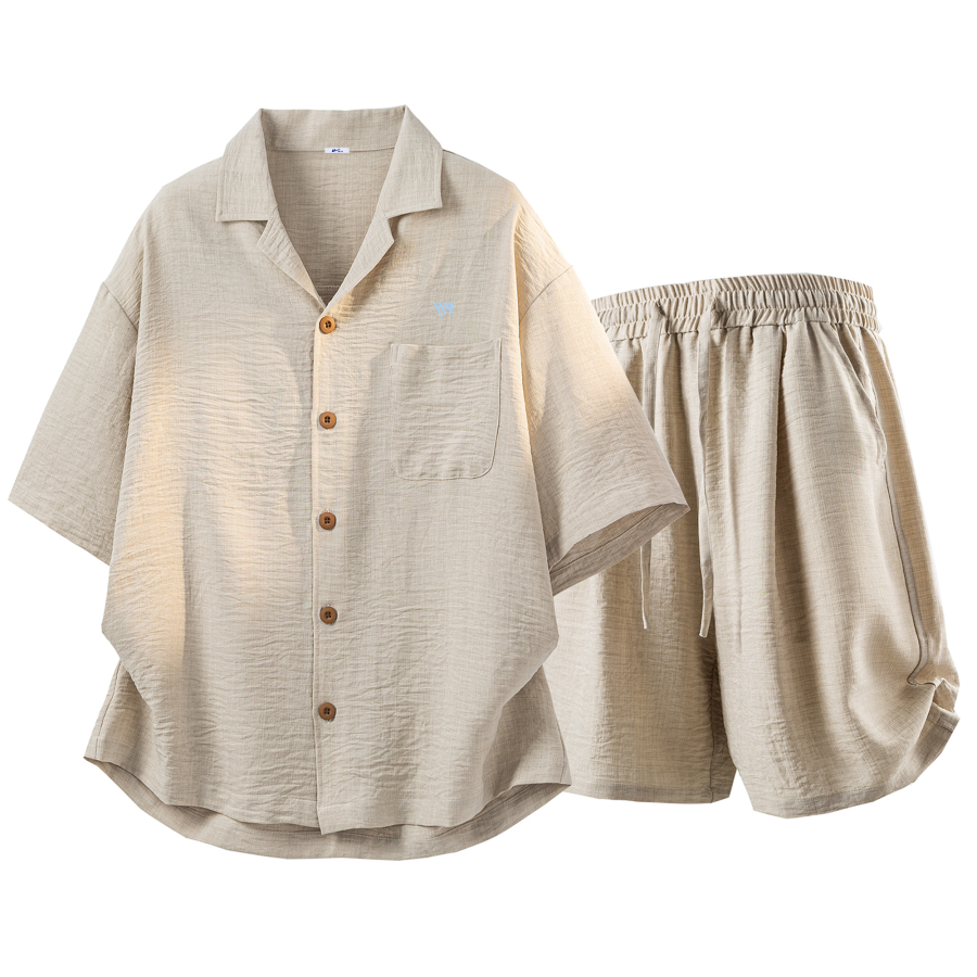 WARRIOR WARRIOR Shirt Matching Sets Unisex Lapel Thin
