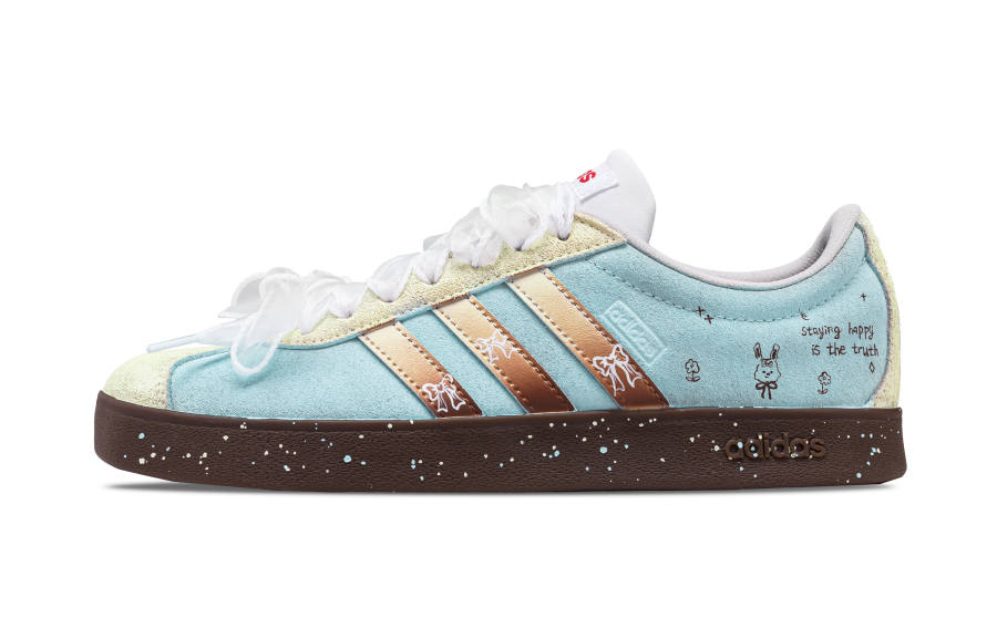 Adidas Adidas Vl Court Classic Skateboard Shoes Unisex Low Top Yellow, Coffee