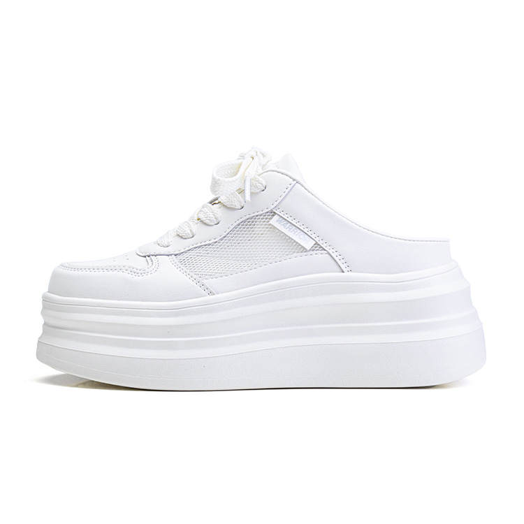 WARRIOR Skateboard Shoes Women's Low Top White Hidden Wedge