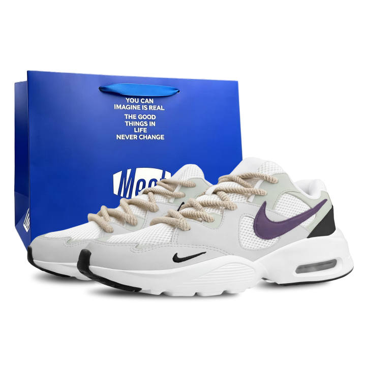 Nike Nike Running Shoes Men's Low Top White Gray & Black Purple Multicolor