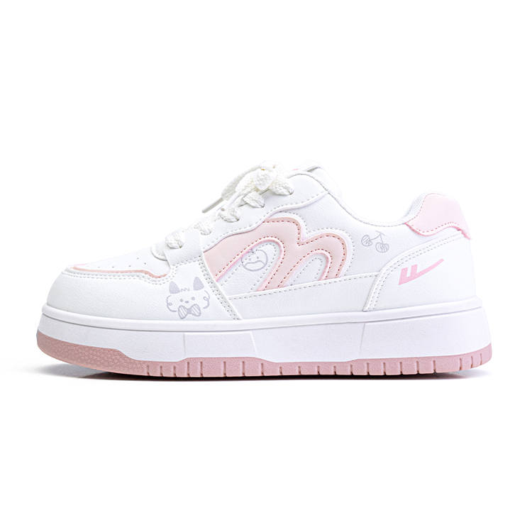 WARRIOR Skateboard Shoes Women's Low Top White Pink