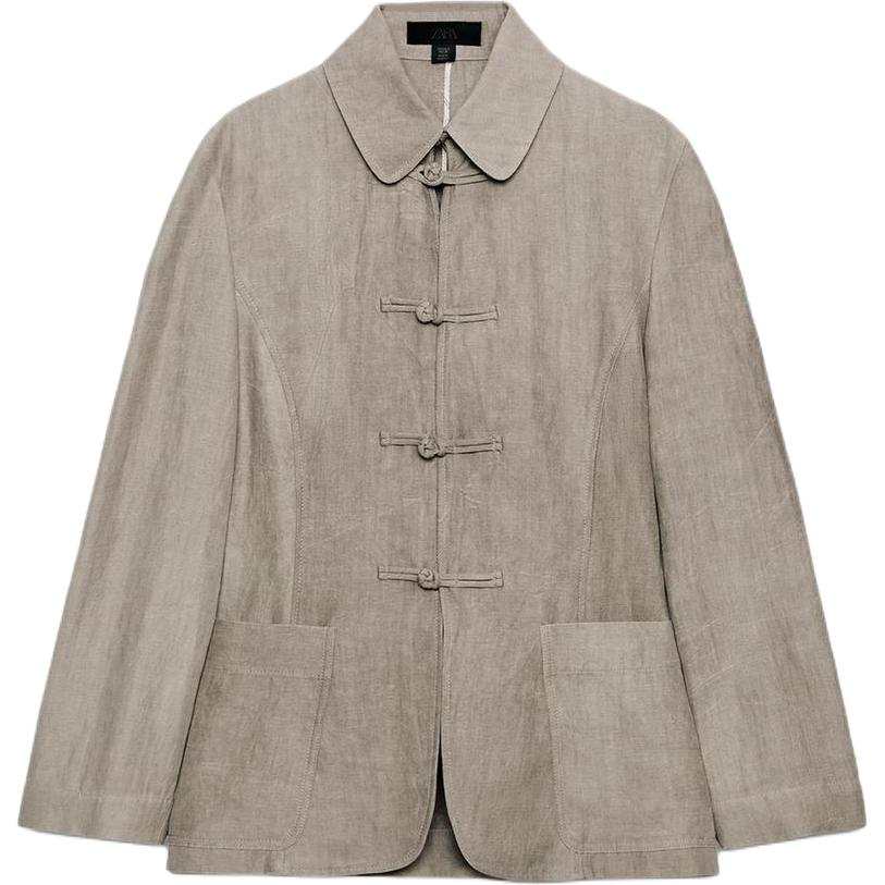 ZARA ZW Business Suits Women's Zebra Print Gray Lapel