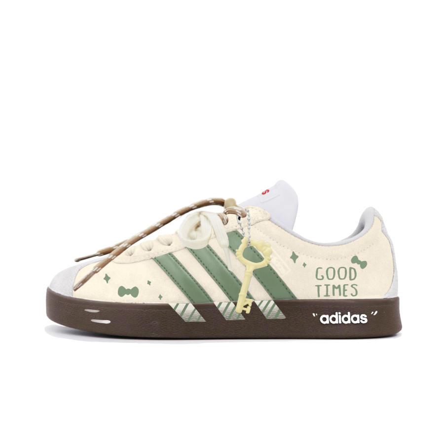 Adidas Adidas VL COURT 2.0 Skateboard Shoes Unisex Low Top Yellow Green