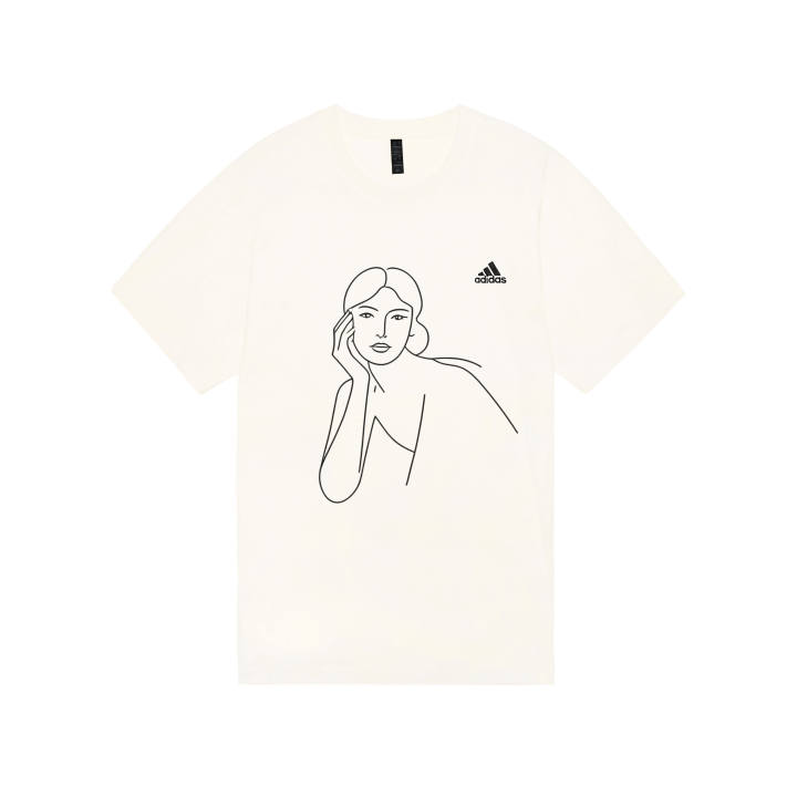 Adidas Adidas MUST HAVES T Shirts Unisex Ecru Crew Neck Moderate