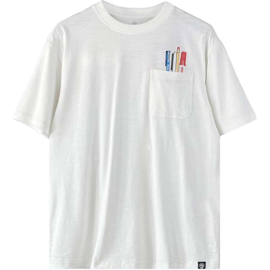 Li-Ning Li Ning T Shirts Men's Ivory Crew Neck Moderate Straight Fit
