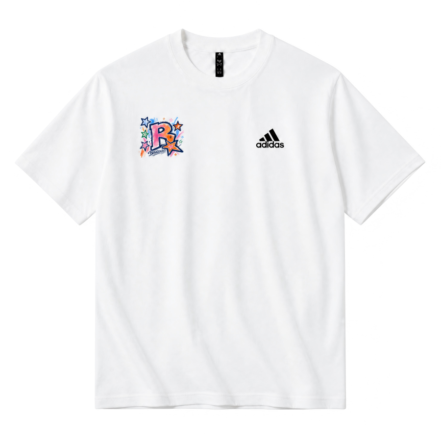 Adidas Adidas MUST HAVES T Shirts Unisex White Multicolor Special Pattern Crew Neck Thin Straight Fit