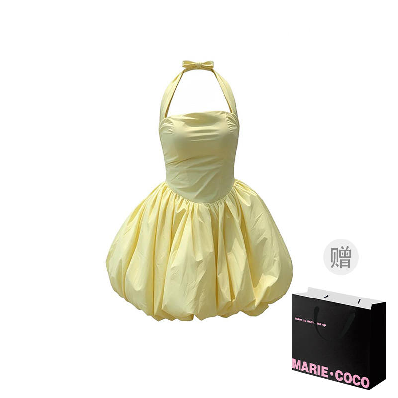 MARIE·COCO Sleeveless Dresses Women's Halter Dress Halter Moderate Short Skirt