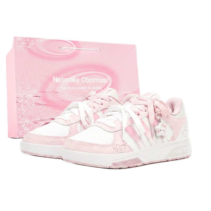 Adidas Adidas COURTBEAT Skateboard Shoes Unisex Low Top Pink White Multicolor