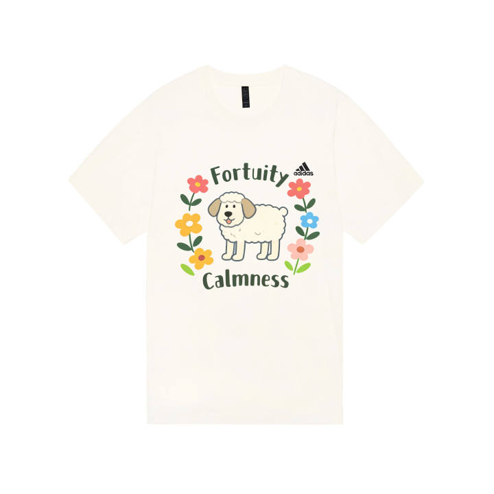 Adidas Adidas MUST HAVES T Shirts Unisex Ecru Crew Neck Moderate