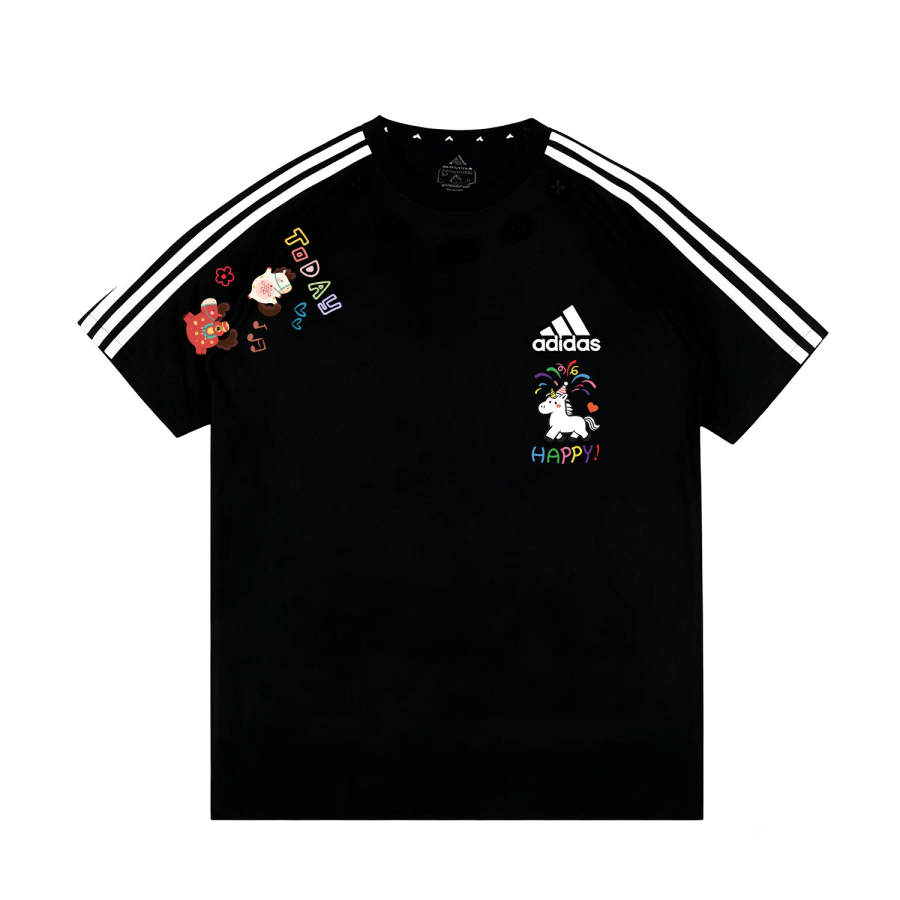 Adidas Adidas Football T Shirts Unisex Obsidian Black Crew Neck Moderate