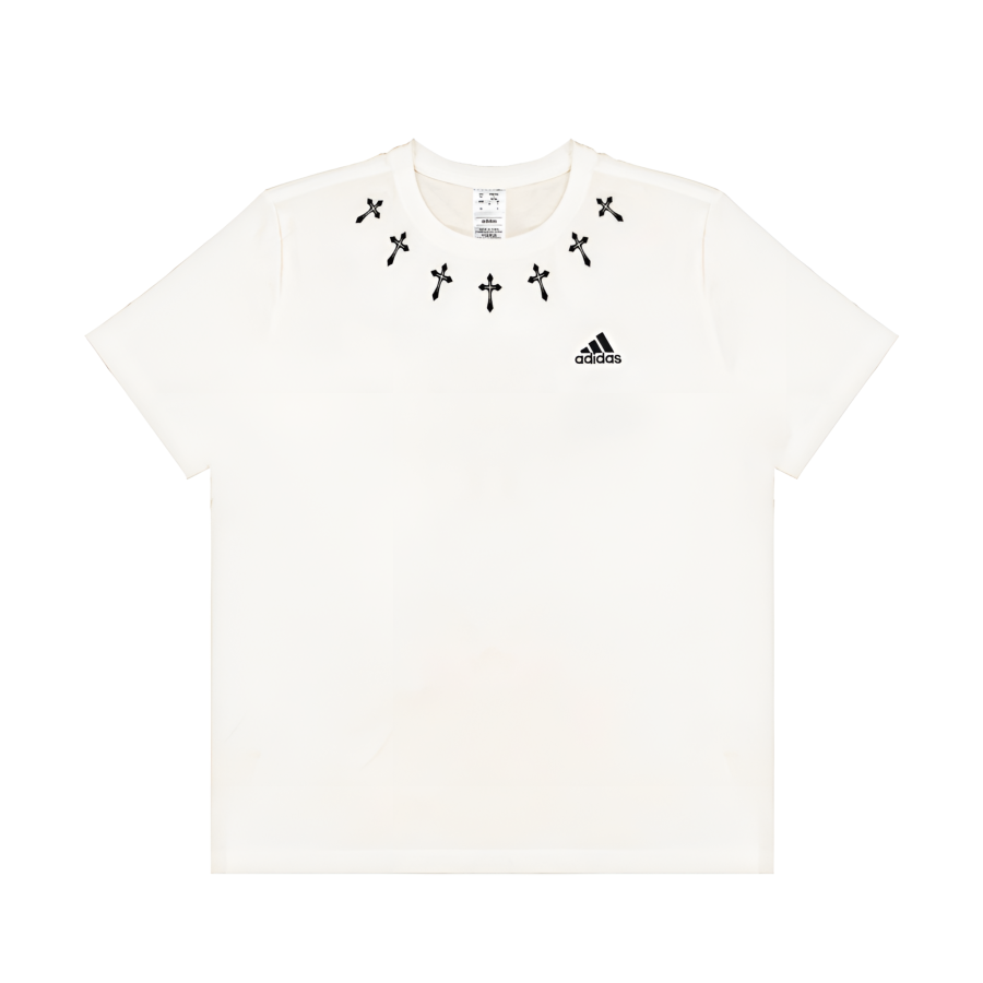 Adidas Adidas MUST HAVES T Shirts Unisex Ecru Crew Neck Thin Straight Fit