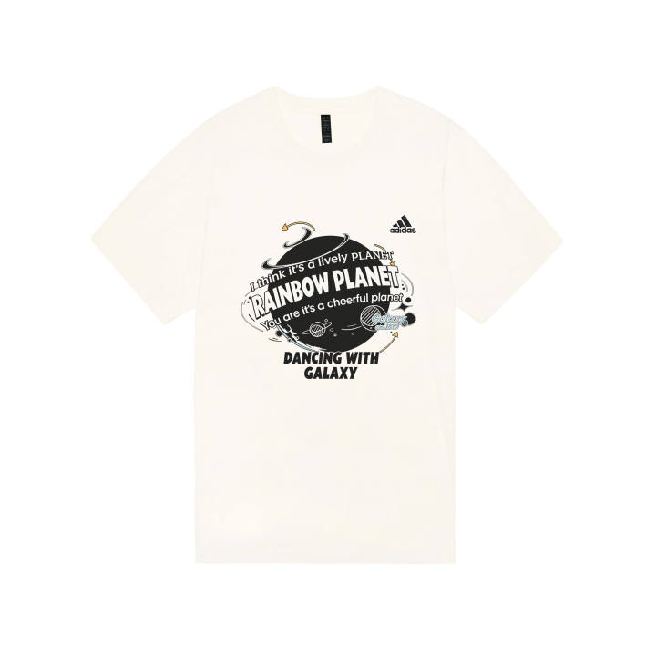 Adidas Adidas MUST HAVES T Shirts Unisex Ecru Crew Neck Moderate