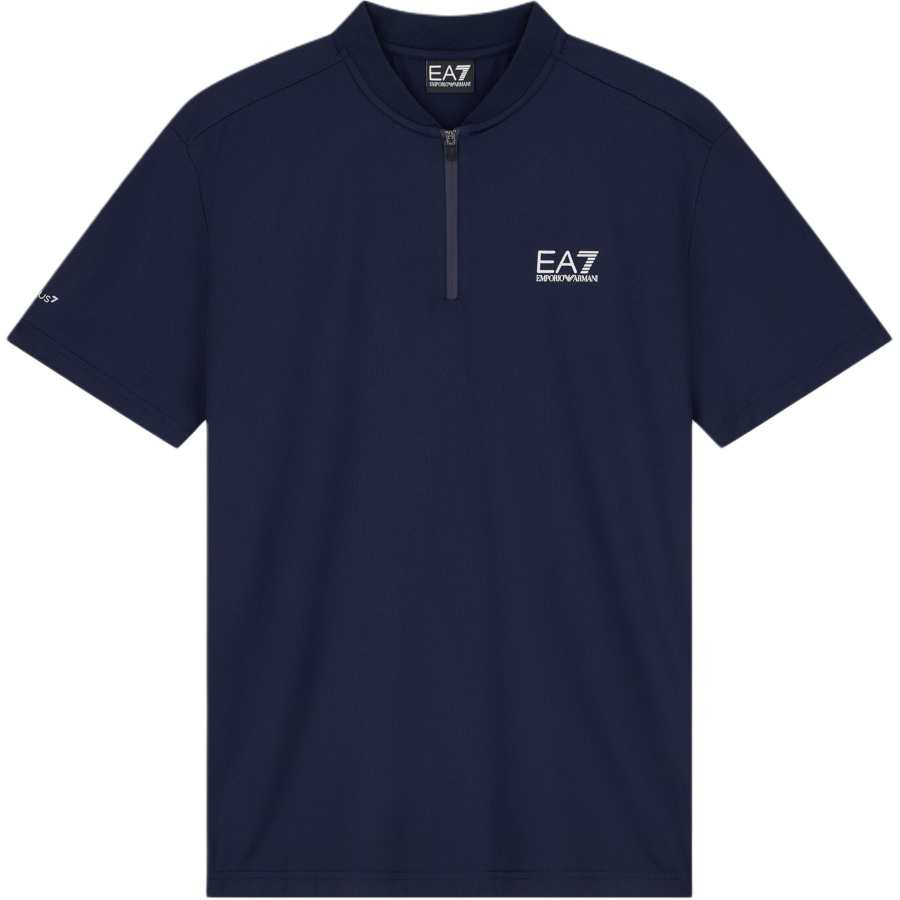 EMPORIO ARMANI EA7 T Shirts Men's Blue Stand Collar Moderate