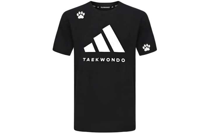 Adidas Adidas Taekwondo T Shirts Unisex Black White Crew Neck Moderate