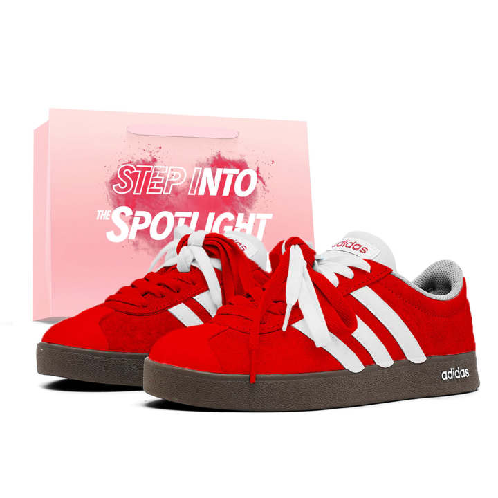 Adidas Adidas Vl Court Classic German Army Trainers Unisex Low Top Red