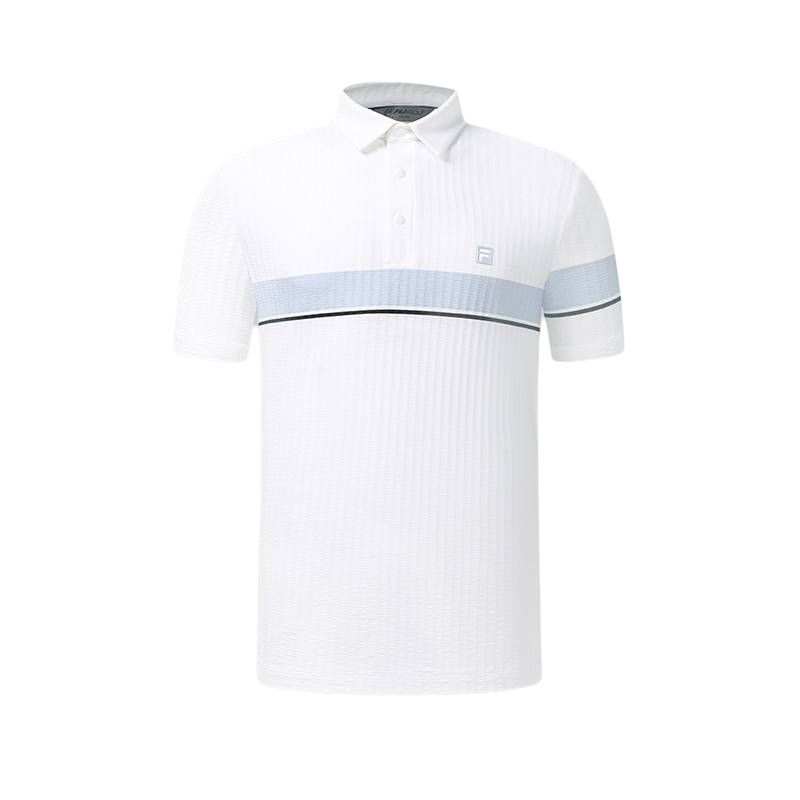 FILA Golf Clothing Men's Jade White Polo Collar Moderate