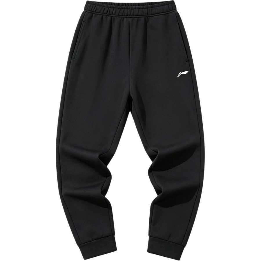 Li-Ning Li Ning Knitted Sweatpants Men's Black Zip Pocket Moderate Cuffed Pants