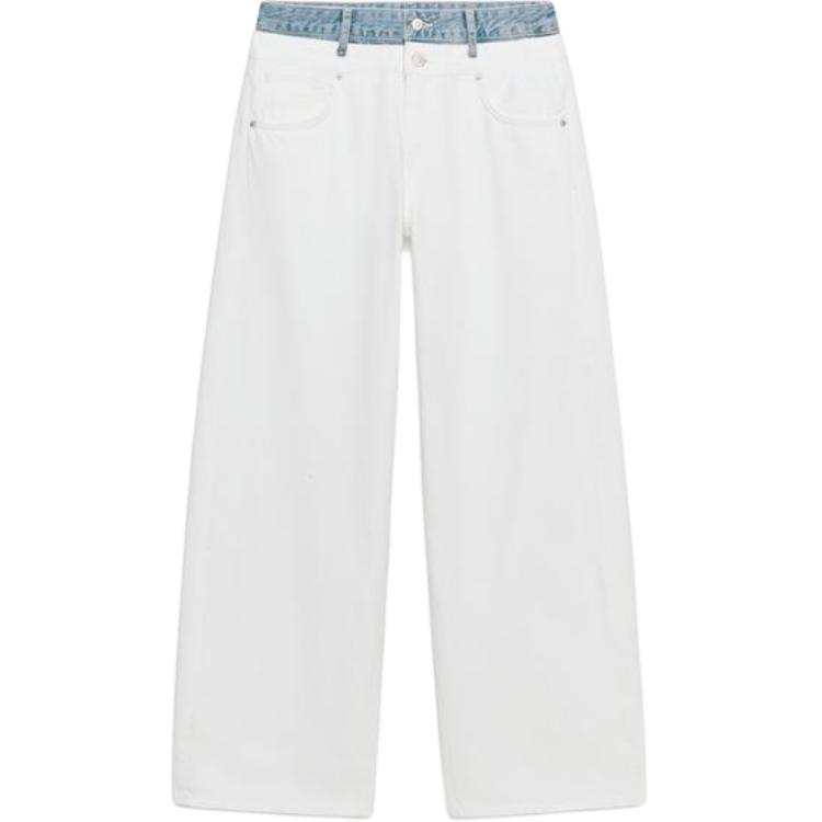 ZARA Jeans Women's White Moderate Straight Fit Pants
