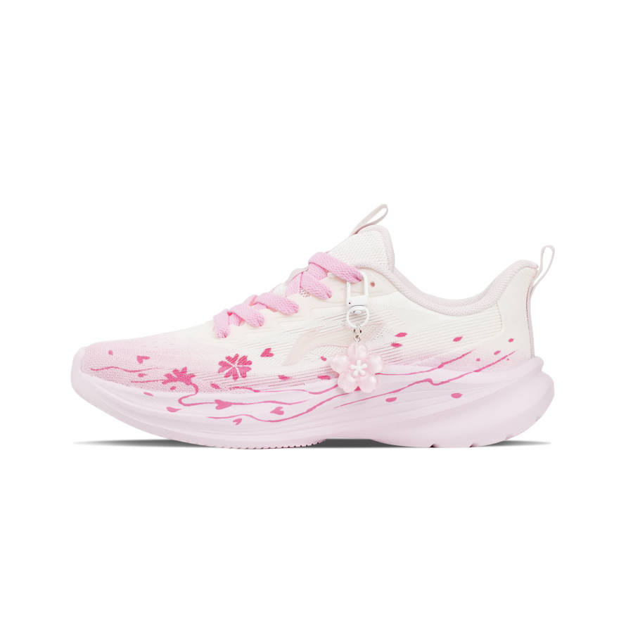 Li-Ning Li Ning Light Breeze Running Shoes Women's Low Top Beige & White & Pink
